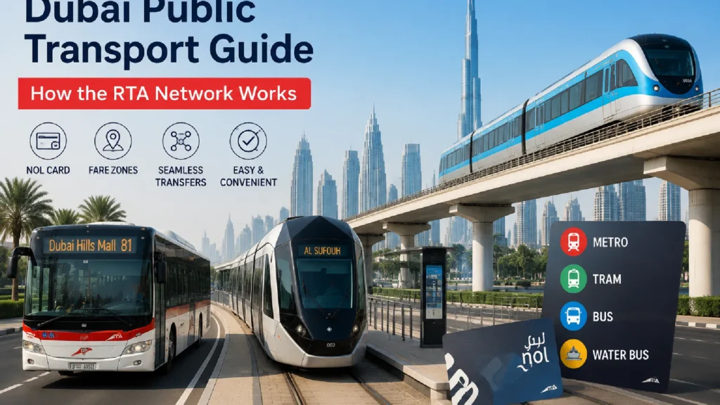 Dubai RTA metro, bus, tram, and nol card transport network guide