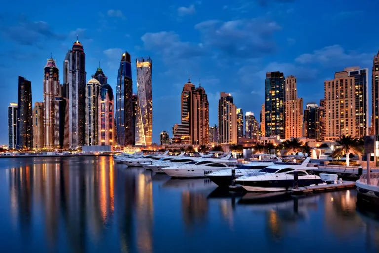Things to do in Dubai Marina: the skyline and yacht-lined canal at dusk
