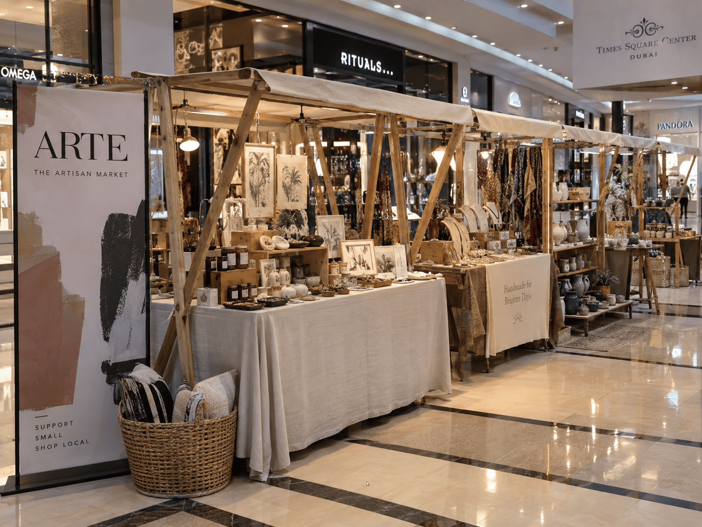 Artisan stalls at an ARTE market inside Times Square Center Dubai