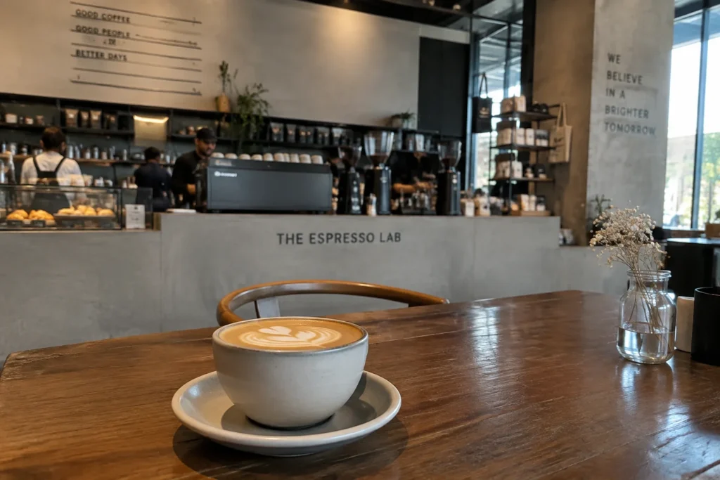 Coffee counter at The Espresso Lab in Dubai Design District