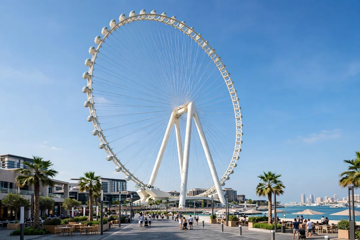 Ain Dubai observation wheel on Bluewaters Island Dubai, the world's largest observation wheel with enclosed air-conditioned cabins