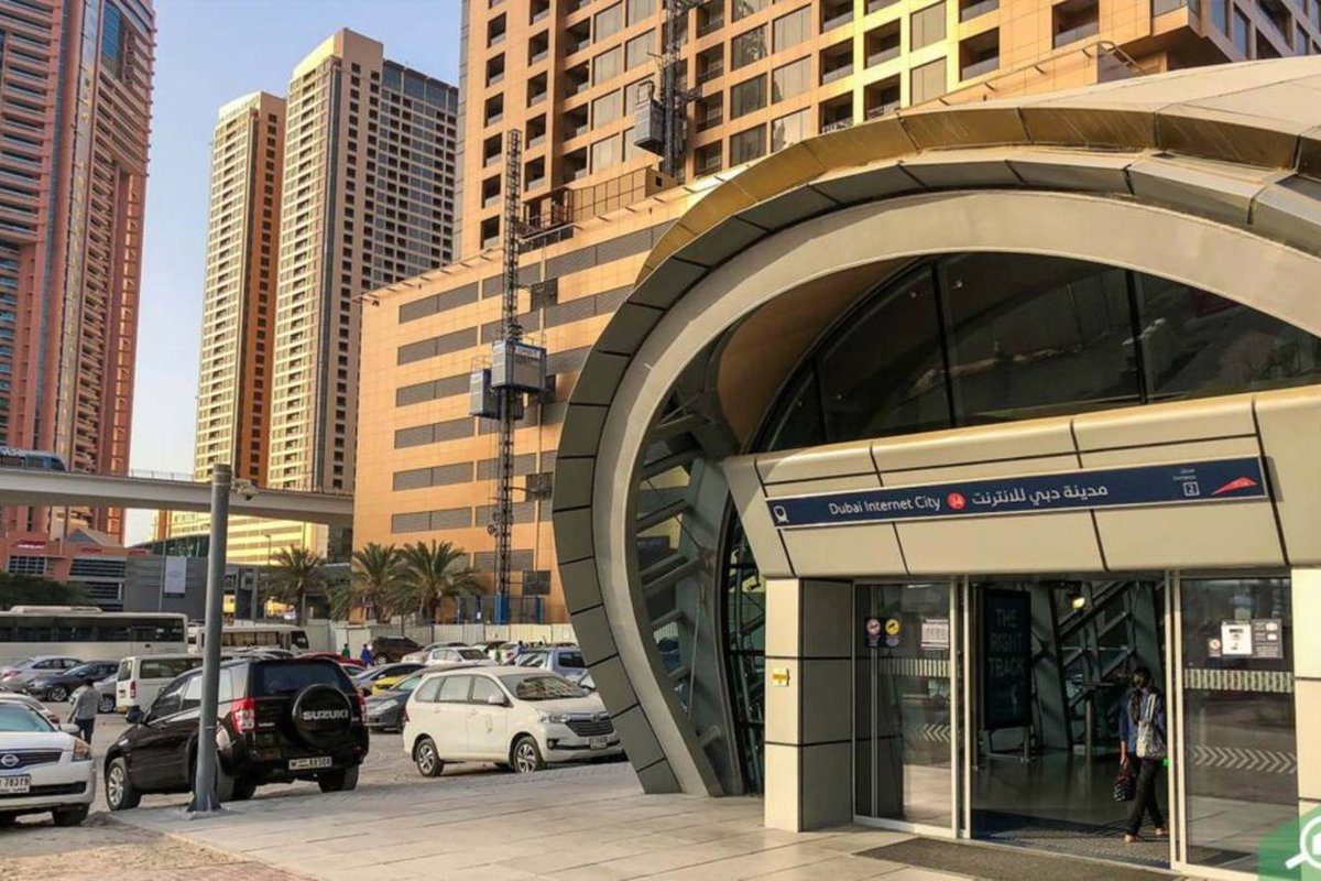 Dubai Metro station near Pakistani restaurants in Karama and Deira